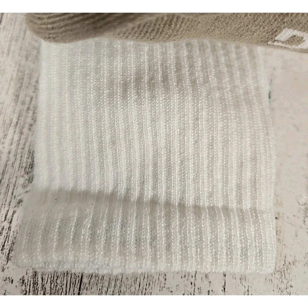 Crew Socks LARGE Unisex Arch Support 3pk Cushioned Green Tan White Lot of 2